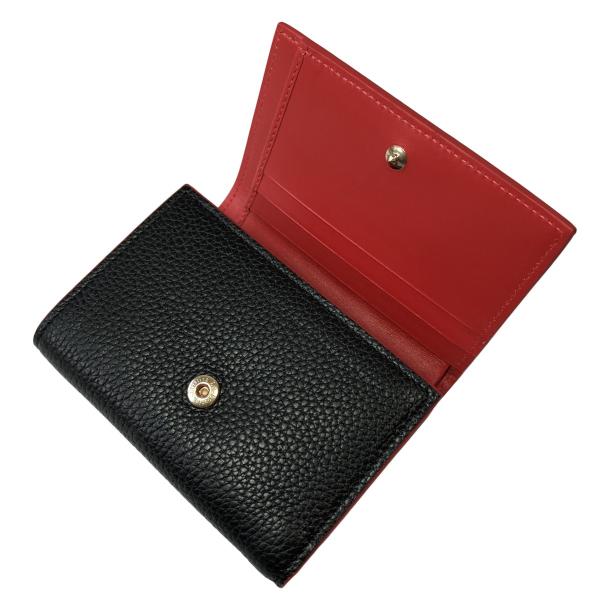 ルブタン三つ折りミニ財布ロゴデザインレザーBoudoir Mini Wallet