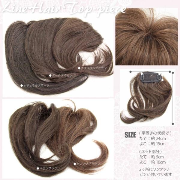 ダークブラウン ストレート部分ウィッグ