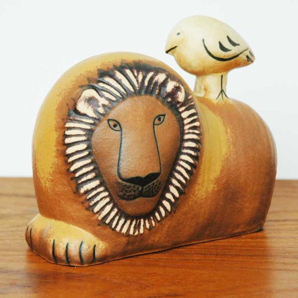 Lisa Larson(リサ ラーソン）Lion with Bird(ライオンと鳥）北欧 