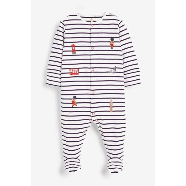NEXT ネクスト ベビー服 男の子 3枚セット足つきカバーオール 