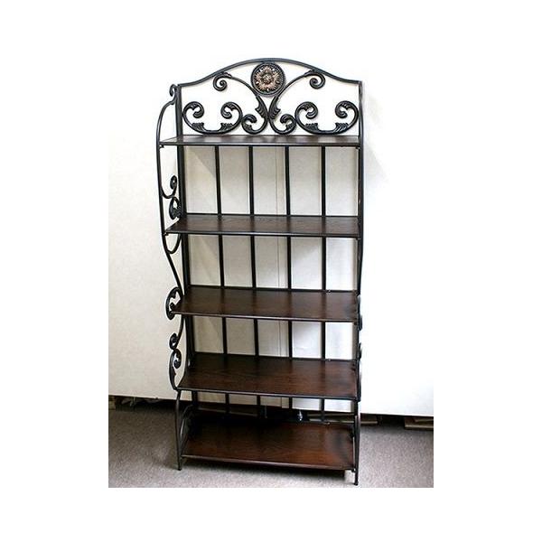 輸入家具 ディスプレイラック シェルフ 5段 アイアン ウッド 飾り棚