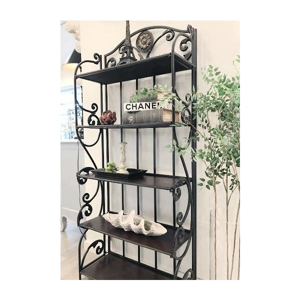 輸入家具 ディスプレイラック シェルフ 5段 アイアン ウッド 飾り棚