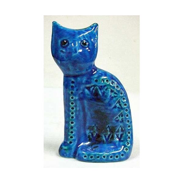 [希少 良品] Bitossi リミニブルー FLAVIA 猫 置物 ☆美品 イタリア FLAVIA フラビア リミニブルー オブジェネコ