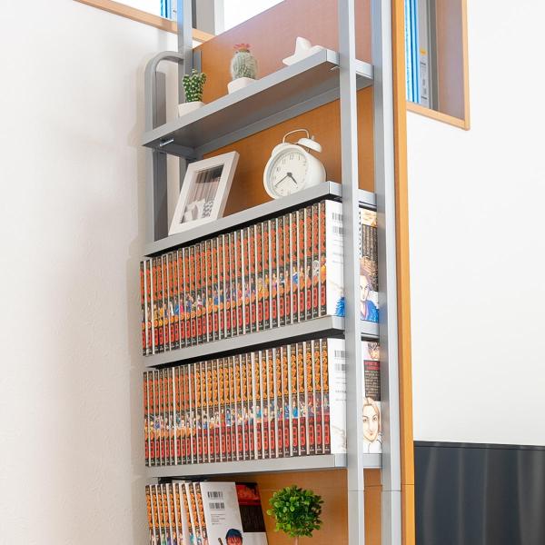 本棚 突っ張り パーテーション 幅90cm 8段 日本製 （ 衝立