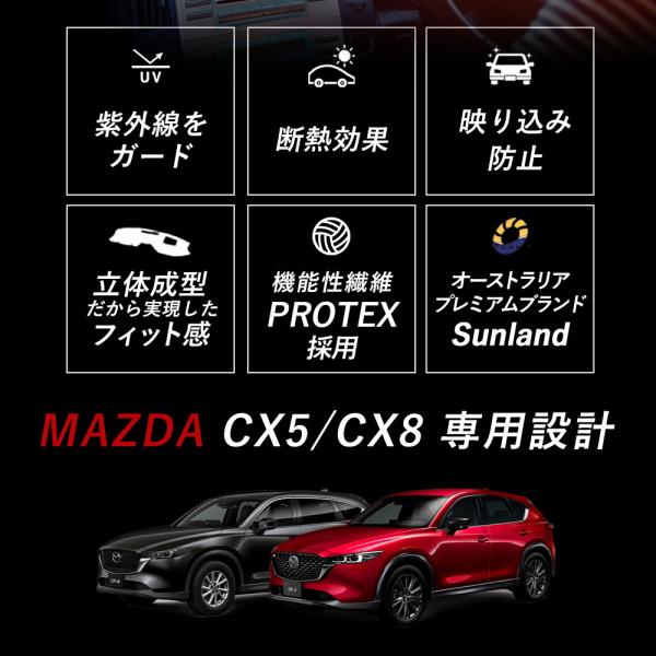 マツダ CX-5 KF系 CX-8 KG系 HUD専用 Sunland ダッシュボードマット