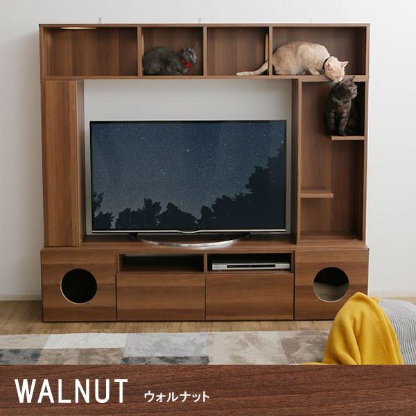 テレビ台 ハイタイプ 猫家具 AVラック 180cm 収納 壁面収納 キャット