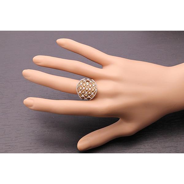 ダイヤモンドメッシュデザインリング K18/PT ダイヤ デザイン リング