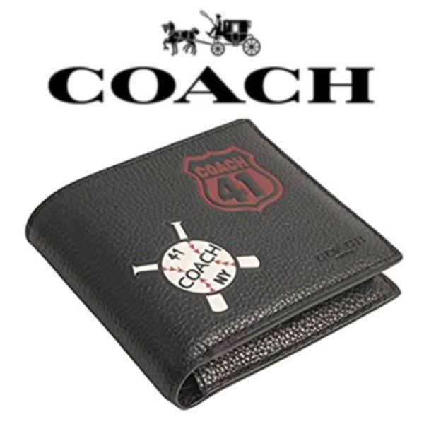 COACH 折り 財布 送料無料】F24655 BLK コーチ COACH 財布 折りたたみ財布 メンズ
