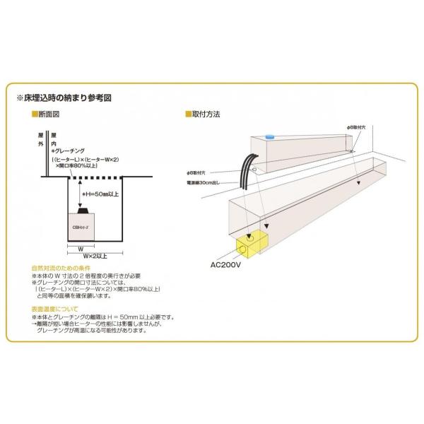 インターセントラル】ペリメーター用床埋込型ヒーター 自然対流式ペリ