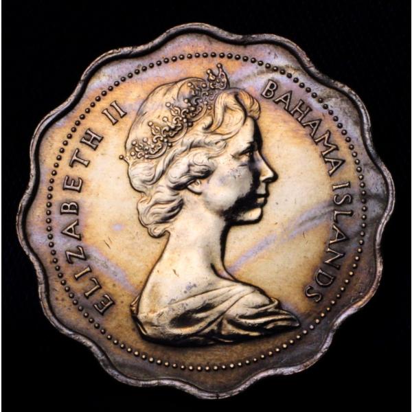 バハマ エリザベス女王 10セント コイン 硬貨 1969年銘 ライト