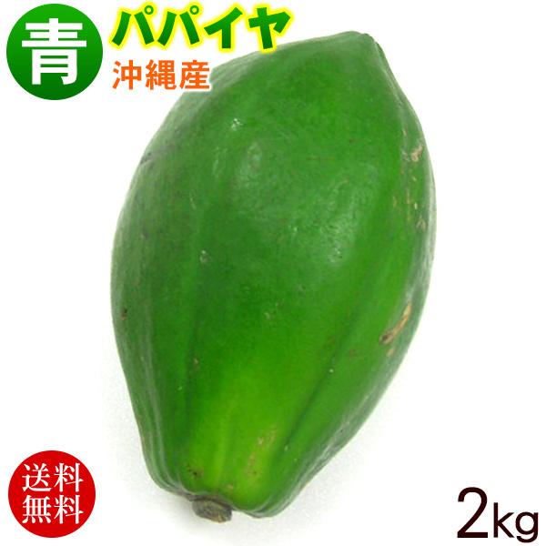 沖縄産 青パパイヤ 約2kg（2〜4玉） /沖縄野菜（送料無料） /【Buyee
