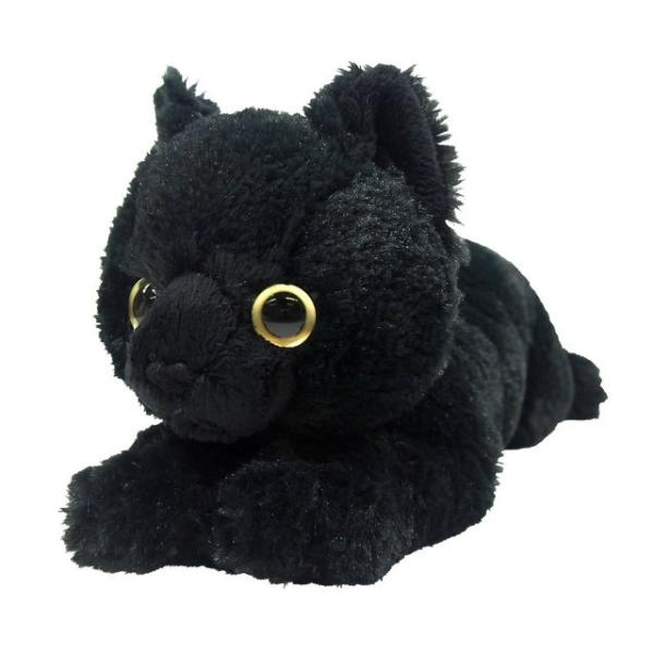 ネコ ぬいぐるみ ひざねこ Sサイズ 黒猫 もふもふ ゆるゆる