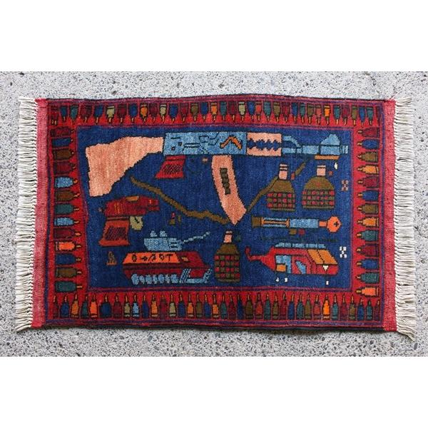 War Rug ウォーラグ 88×57cm アフガニスタン産 トルクメン族作 ラグ