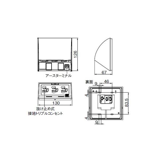 電設資材 パナソニック WK4603B(発注単位：5) スマート接地防水