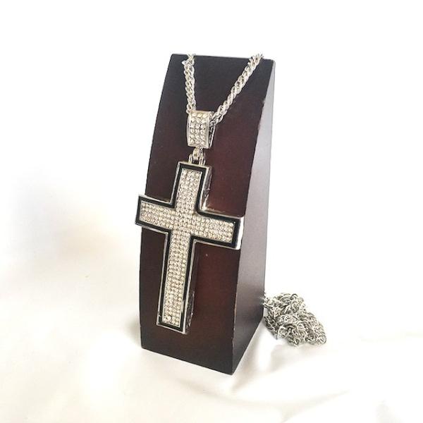 クロス 十字架 ジルコニア チェーン ネックレスロザリオ ライン 
