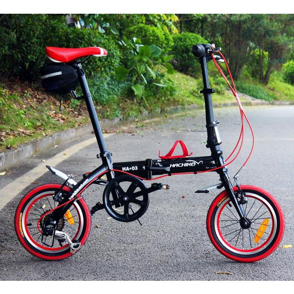 ハチコHACHIKOジュラルミン折りたたみ自転車SHIMANOシマノ6段変速14 