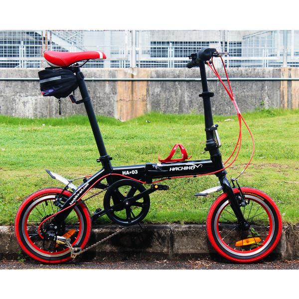 ハチコHACHIKOジュラルミン折りたたみ自転車SHIMANOシマノ6段変速14 