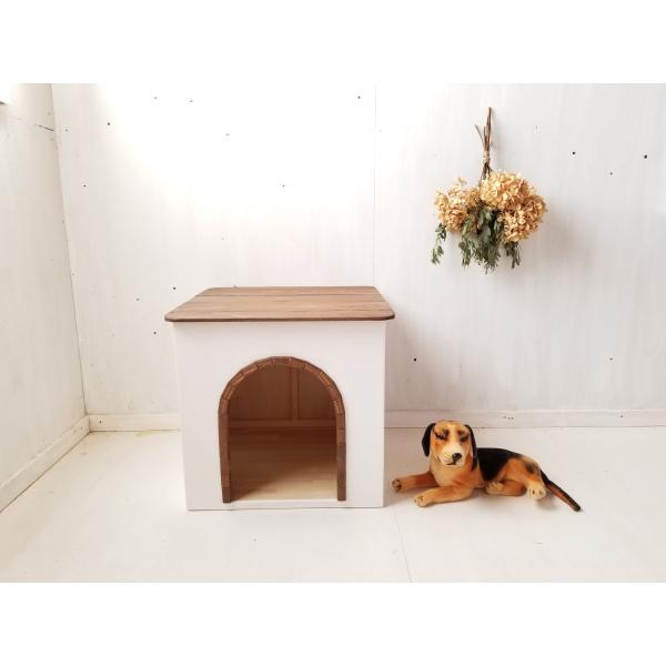 犬小屋 室内 小型犬 無垢 木製 天然木 かわいい 自然塗料 アーチ