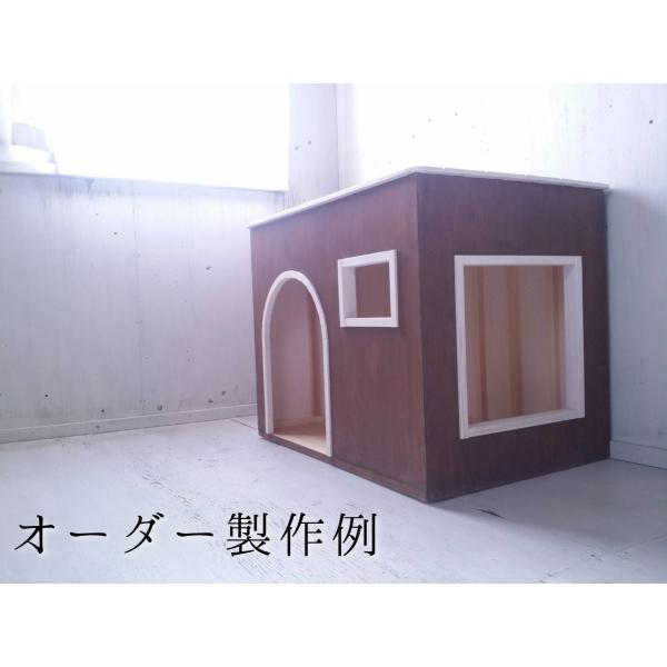 犬小屋室内猫ハウスドッグハウス木製手作り可愛い白自然塗料アーチ