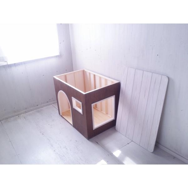 犬小屋 室内 猫ハウス ドッグハウス 木製 手作り 可愛い 白 自然塗料