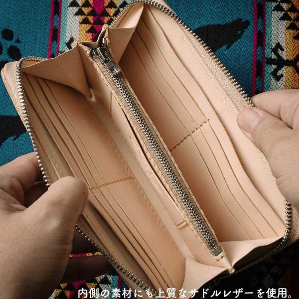 話題の行列 ライダースウォレット カービング バイカーズ レザーウォレット 長財布 サドルレザー ヌメ革
