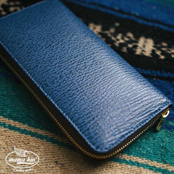 未使用　MAMA KIN' シャークスキンレザーウォレット 気仙沼産サメ革使用。シャークスキン/ラウンドファスナー長財布