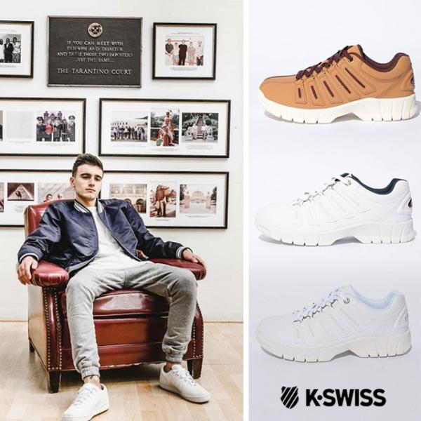 メーカー取り寄せ商品]スニーカー K-SWISS ケースイス 厚底エバータイプ 定番 復刻モデル KSL02 ホワイト ブラウン シンセティック  レザー /【Buyee】