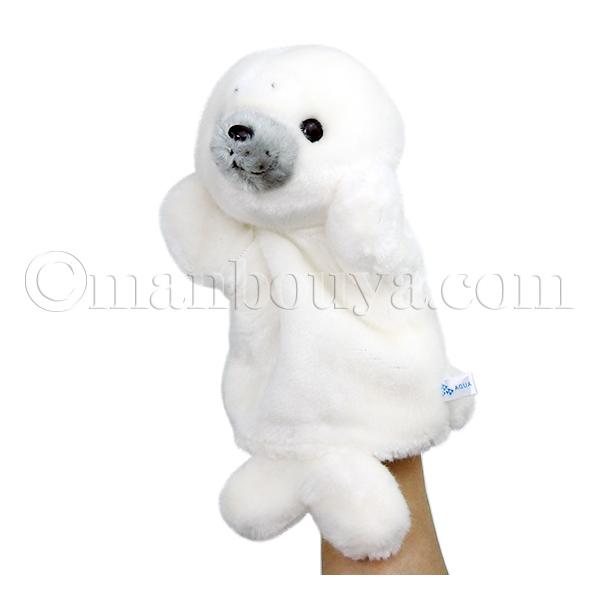 アザラシのハンドパペット ぬいぐるみ 海の 動物 水族館グッズ AQUA