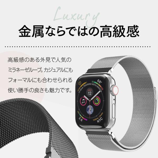 Apple Watch ミラネーゼループバンド ベルト ステンレス 45mm 44mm