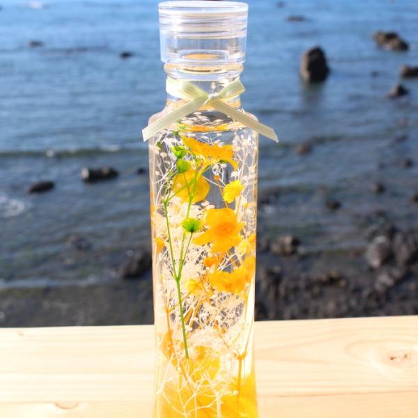 ハーバリウム【オレンジ系】プリザーブドフラワーアレンジ 【ウッディ