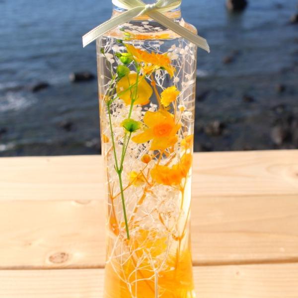 ハーバリウム【オレンジ系】プリザーブドフラワーアレンジ
