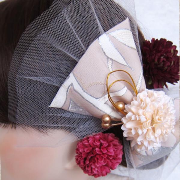 成人式 振袖 髪飾り 大正ロマン ふわりひらり大人のチュールリボン