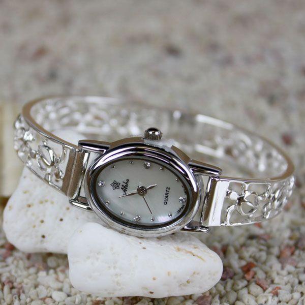 ハワイアンジュエリー時計 シルバーブレスウォッチ スカシホヌ