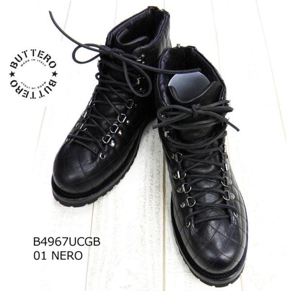 極美品 BUTTERO ブッテロ レザー エンジニアブーツ キルティング 黒 ブッテロ BUTTERO ブーツ メンズ レザー 革 キルティング