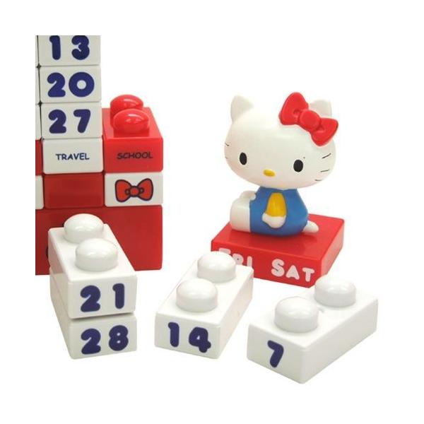 レッド】ハローキティ◎Kids Block CALENDER（万年カレンダー
