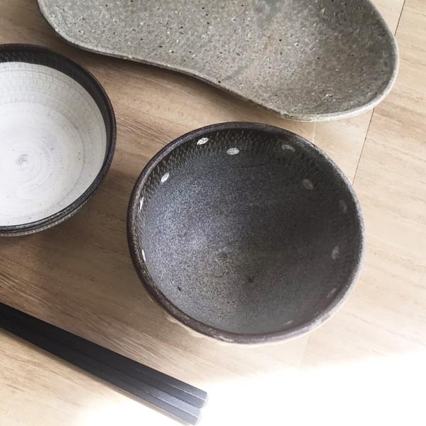 小石原焼 翁明窯元 しのぎ 深椀 陶器 器 お椀 汁椀 しのぎドットマット