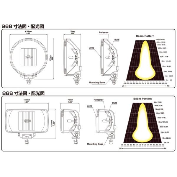 IPF 868 オフロード ランプ 角型 希少品 【公式通販】