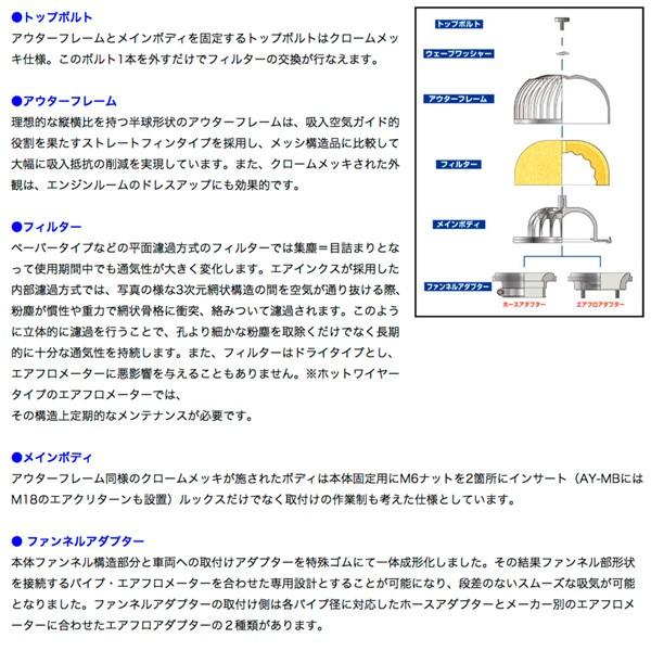 TRUST トラスト AIRINX エアインクス Bタイプ アルテッツァ GXE10 1G-FE VVT-i 98.10〜05.07  クリーナー:AY-MB アダプター:M70 TY-M027B 【12511027】 /【Buyee】