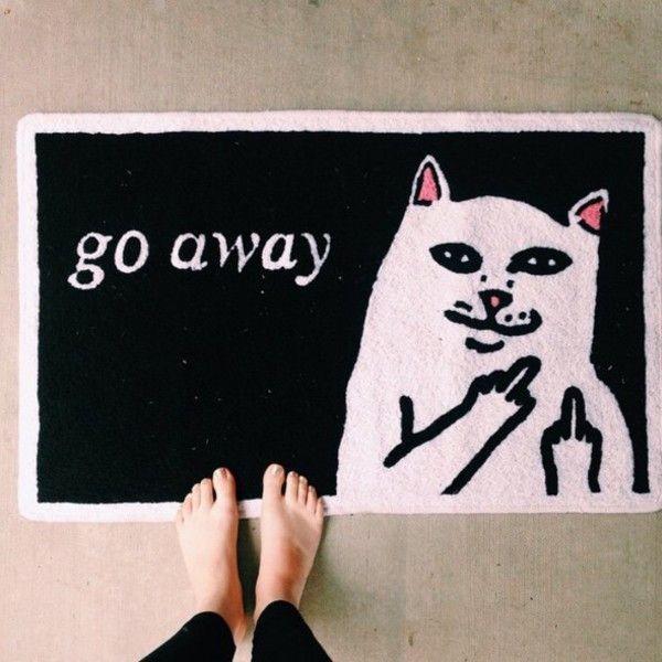 リップンディップRIPNDIP ラグマットGO AWAY RUG かわいい猫ripndip