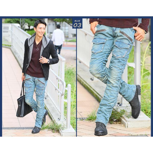 カーゴパンツ メンズ デニム ジーンズ 50代 春 伸びる カッコ