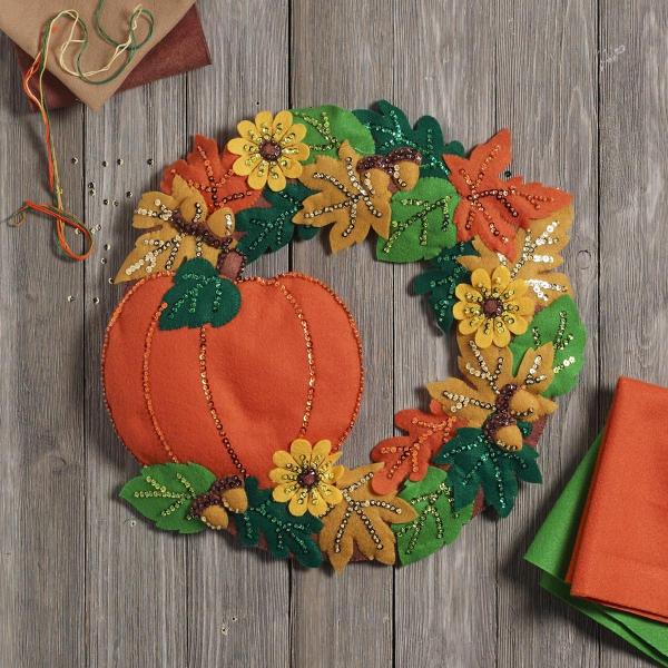 Fall Wreath」《日本語基本ガイド付き》Bucilla ブシラ クリスマス ハンドメイド フェルト リースキット アップリケ /【Buyee】  Buyee - Japanese Proxy Service | Buy from Japan!