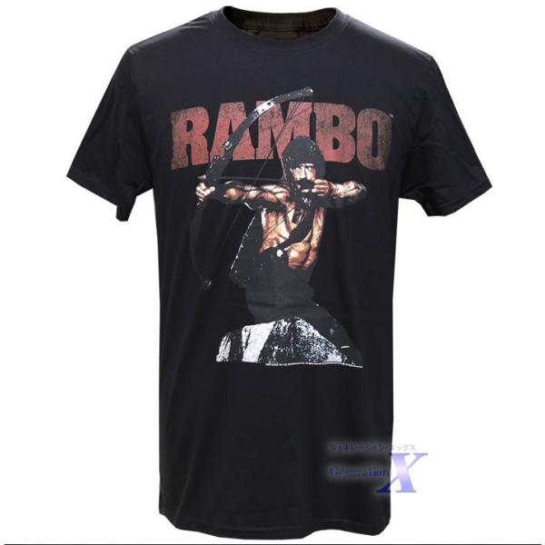 映画『ランボー』米国公式 メンズTシャツ（アーチェリーinブラック 