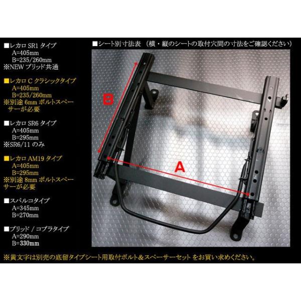 ダイハツ ミラ Ｌ７００系 底留め用シートレール レカロ ＳＲ／Ｌ系タイプ /【Buyee】