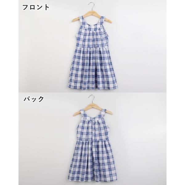 ノースリーブワンピース チェックワンピース ミニワンピース 夏