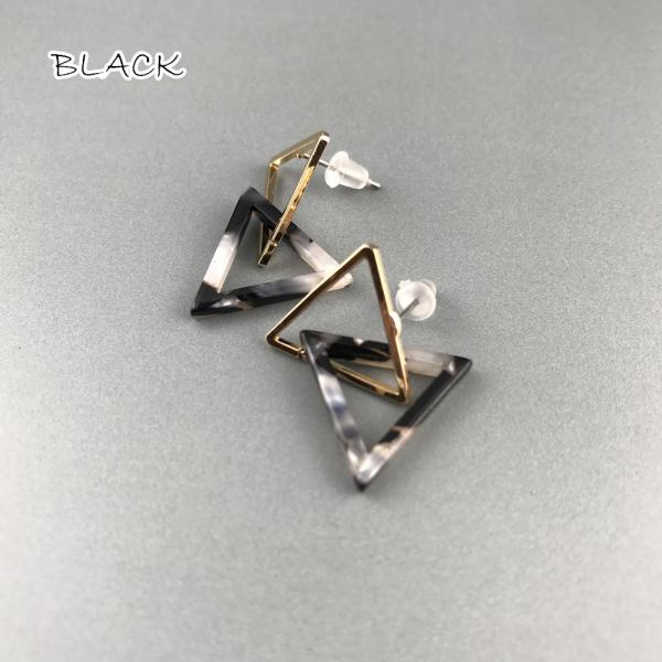 べっ甲風トライアングルピアス 知恵の輪アクセ 形変形OK べっ甲風トライアングルピアス 知恵の輪アクセ 形変形OK