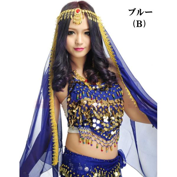 ヘッドベール ベリーダンス衣装 ダンスアクセサリー ふんわりと
