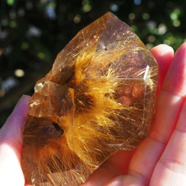 Special ゴールド ルチルクォーツ ポイント ルチル入り水晶 原石