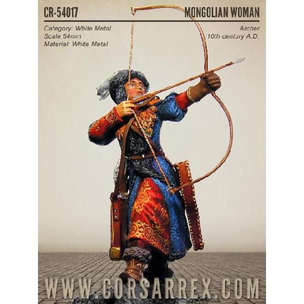 モンゴルの女性弓兵10世紀（ベース付き） MONGOLIAN WOMAN Archer 10th century A.D. With base  54mm[CR-54017] /【Buyee】