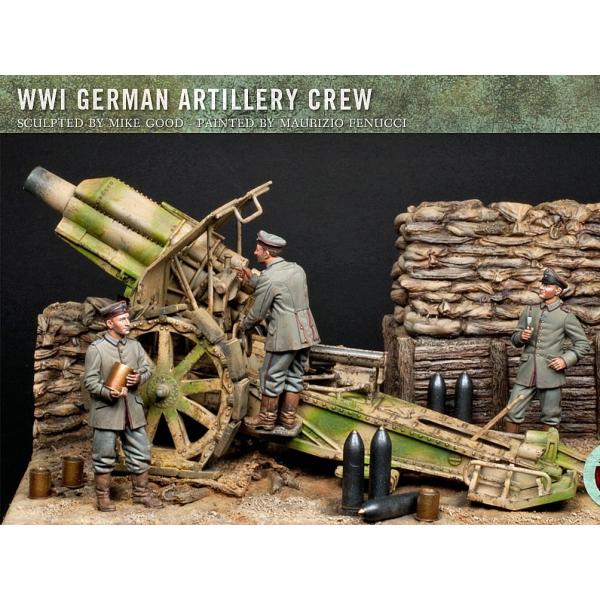 第一次世界大戦 ドイツ軍 砲兵セット（フィギュア3体、砲弾6個 