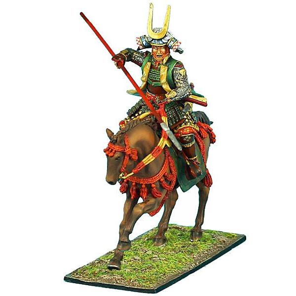 騎馬武者 槍と陣羽織で突撃する（武田勢） Mounted Samurai Charging 